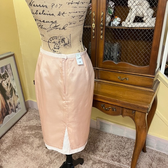 Paule Vasseur Pink Silk Pencil Skirt - Picture 6 of 9